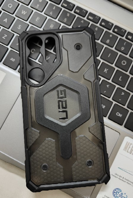 Urban Armor Gear UAG Galaxy S23 Ultra Case, Pathfinder Clear Rugged Featherlight Shockproof Protective Case/Cover Designed for Galaxy S23 Ultra 5G (6.8-inch) 2024, Magnetic Charging Compatible - Ash