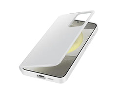 Samsung Galaxy S24 Ultra S-View/Smart View Wallet Flip Case - Protective Leather Cover with Smart Screen Display, Tap Control, Slim Design, and Built-in Card Holder Pocket (White)