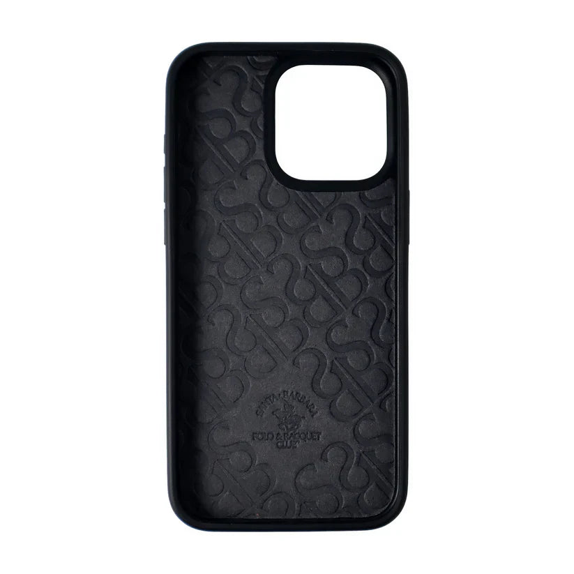 Santa Barbara Boris Series(Horse) Geniune Leather Case Cover for (iPhone 16 Pro Horse 3)- Black