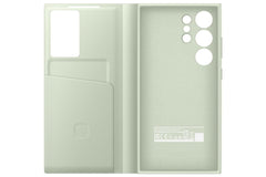 Samsung Galaxy S24 Ultra S-View/Smart View Wallet Flip Case - Protective Leather Cover with Smart Screen Display, Tap Control, Slim Design, and Built-in Card Holder Pocket (Light Green)