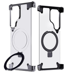 OATSBASF for Samsung Galaxy S24 Ultra Case, Sleek Minimalist Protective Shock Absorption Aerospace Grade Aluminum Shells with Built-in Kickstand Phone Case (K-Natural Titanium, for Samsung Galaxy S24 Ultra)