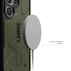 Urban Armor Gear Thermoplastic Polyurethane Pathfinder Rugged Featherlight Shockproof Protective Case/Cover Designed For Galaxy S23 Ultra 5G (6.8-Inch) UAG Case 2024,Magnetic Charging Compatible - Green