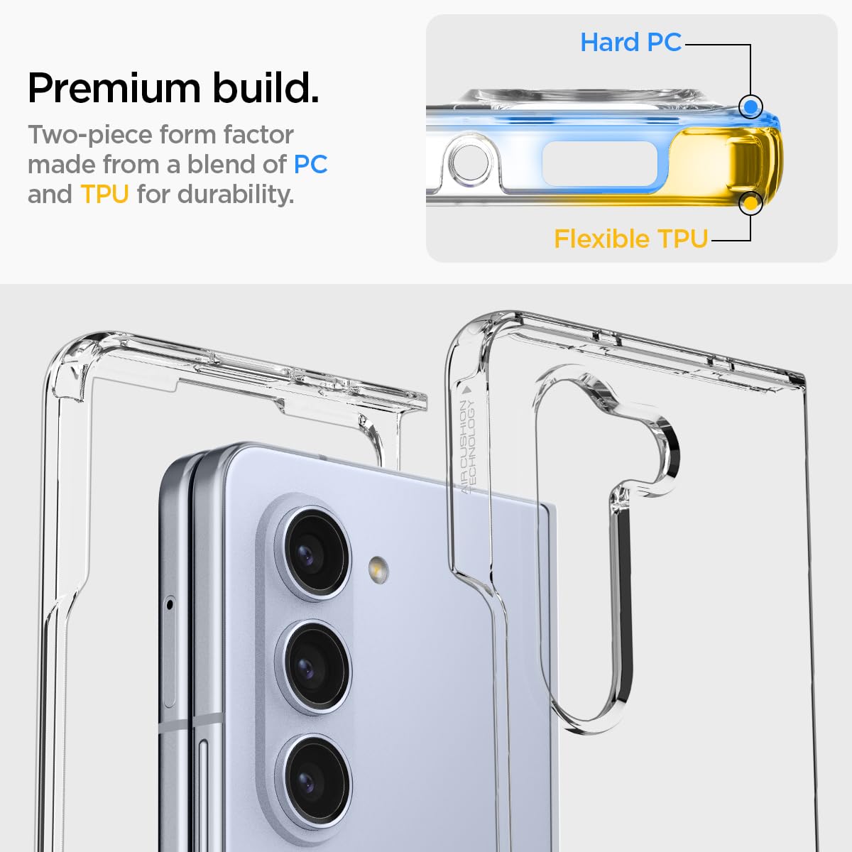 Spigen Thin Fit Pro Back Cover Case Compatible with Galaxy Z Fold 6 (TPU + Poly Carbonate | Crystal Clear)