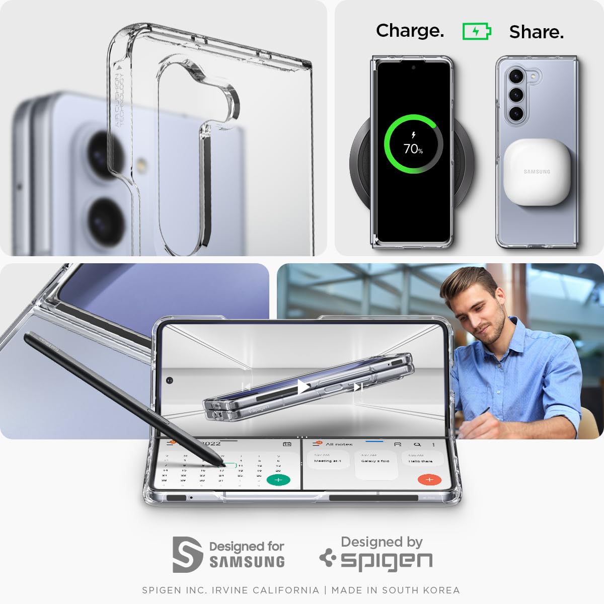 Spigen Thin Fit Pro Back Cover Case Compatible with Galaxy Z Fold 6 (TPU + Poly Carbonate | Crystal Clear)