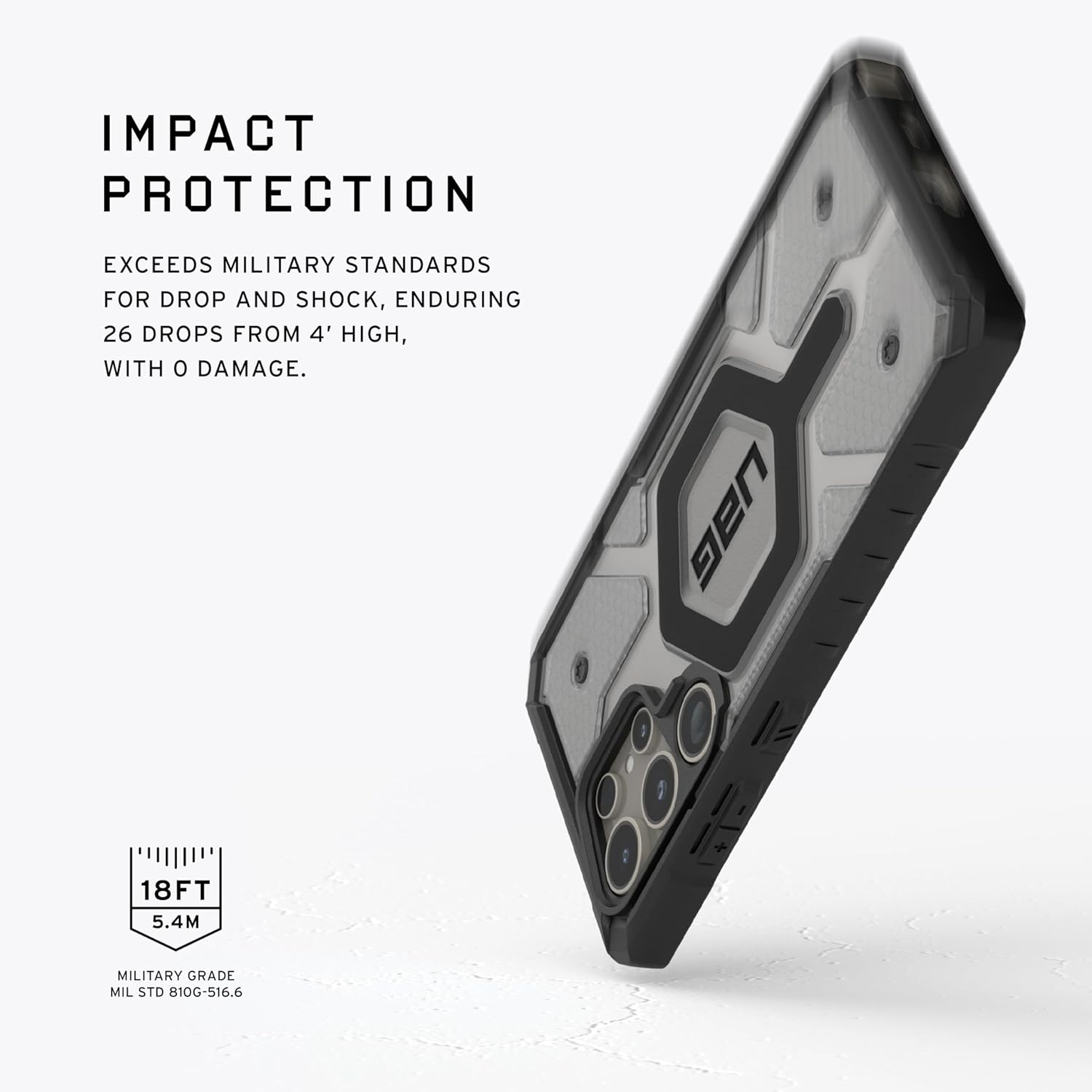 Urban Armor Gear UAG Galaxy S24 UAG Case, Pathfinder Clear Rugged Featherlight Shockproof Protective Case/Cover Designed for Galaxy S24 5G (6.2-inch) 2024, Magnetic Charging Compatible - Ice