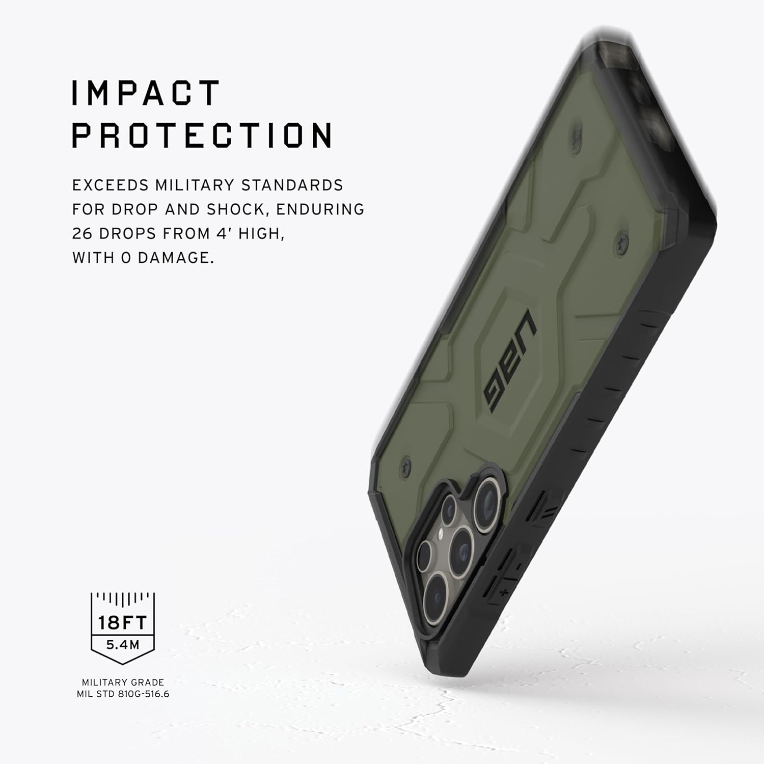 Urban Armor Gear Thermoplastic Polyurethane Pathfinder Rugged Featherlight Shockproof Protective Case/Cover Designed For Galaxy S23 Ultra 5G (6.8-Inch) UAG Case 2024,Magnetic Charging Compatible - Green