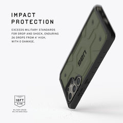 Urban Armor Gear Thermoplastic Polyurethane Pathfinder Rugged Featherlight Shockproof Protective Case/Cover Designed For Galaxy S23 Ultra 5G (6.8-Inch) UAG Case 2024,Magnetic Charging Compatible - Green