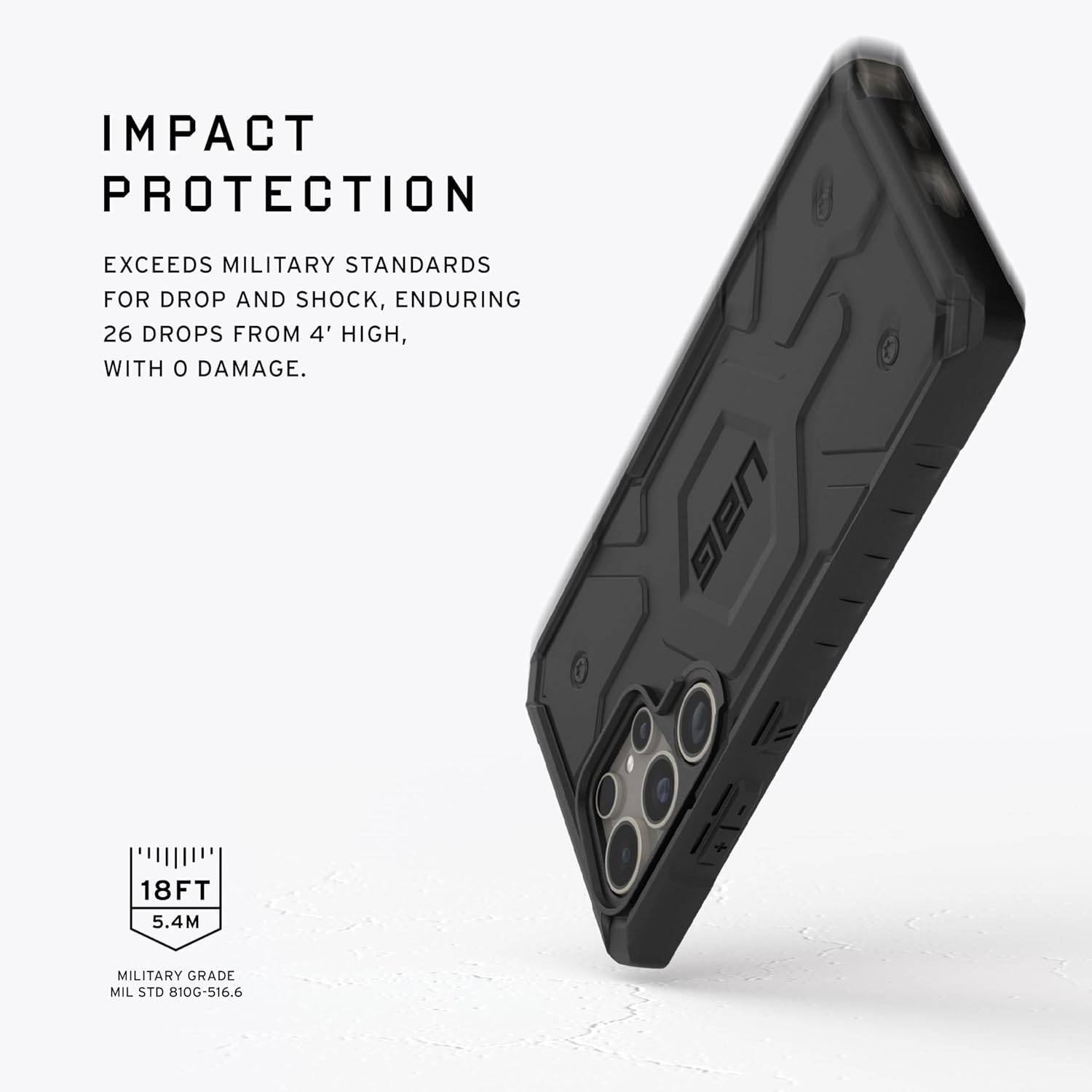 Urban Armor Gear UAG Galaxy S24 Ultra Case, Pathfinder Rugged Featherlight Shockproof Protective Case/Cover Designed for Galaxy S24 Ultra 5G (6.8-inch) 2024, Magnetic Charging Compatible -Black