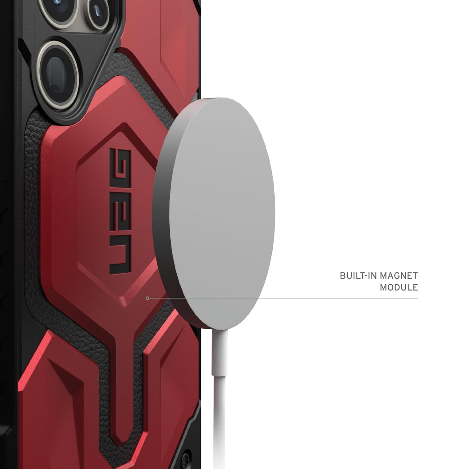 Urban Armor Gear Thermoplastic Polyurethane Monarch Pro Rugged Heavy Duty Shockproof Protective Case/Cover Designed For Galaxy S24 Ultra 5G (6.8-Inch) UAG Case 2023,Magnetic Charging Compatible - Red