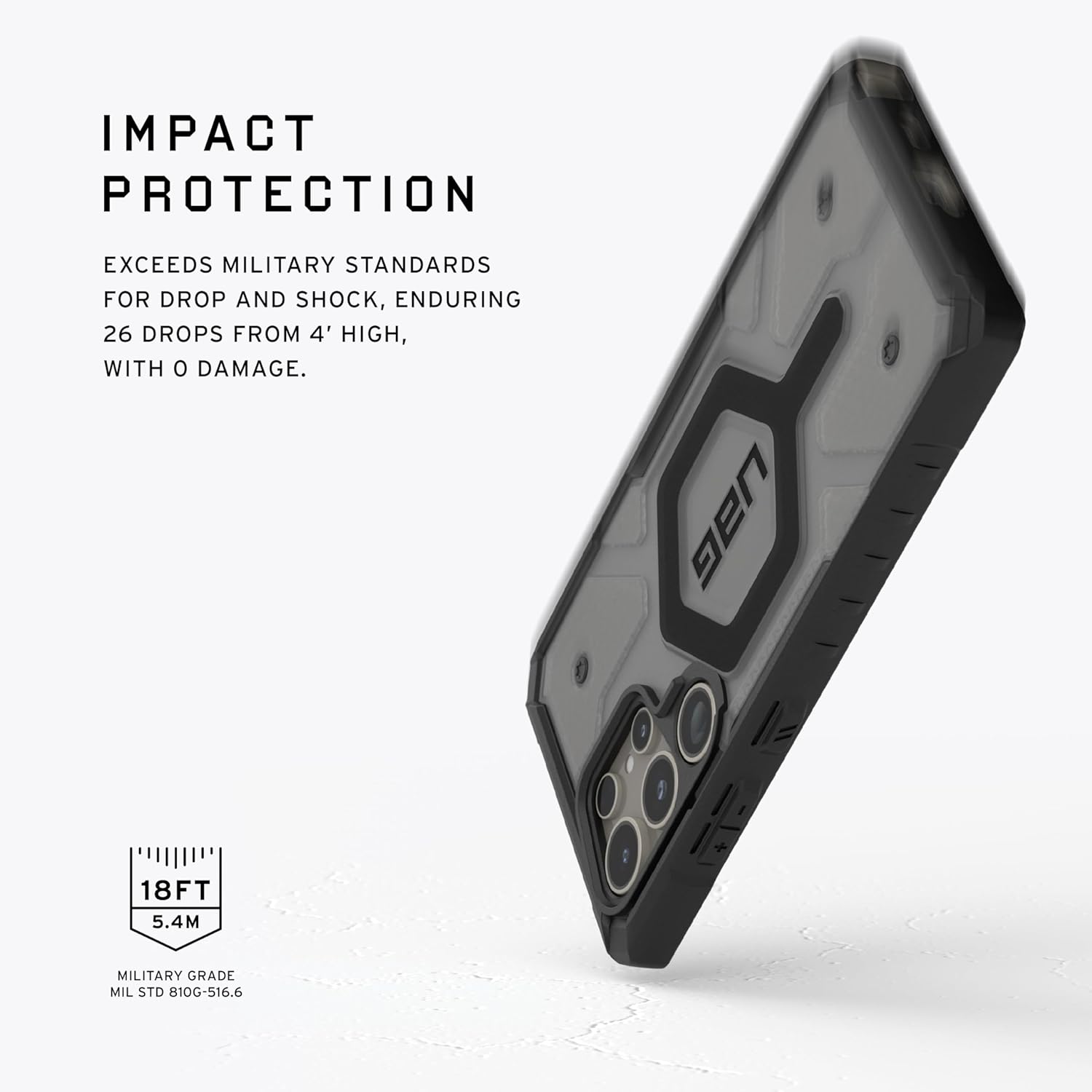 Urban Armor Gear TPU Galaxy S24 Ultra Case,Pathfinder Clear Rugged Featherlight Shockproof Protective Case/Cover Designed For Galaxy S24 Ultra 5G (6.8-Inch) UAG Case 2024,Magnetic Charging Compatible- Ash