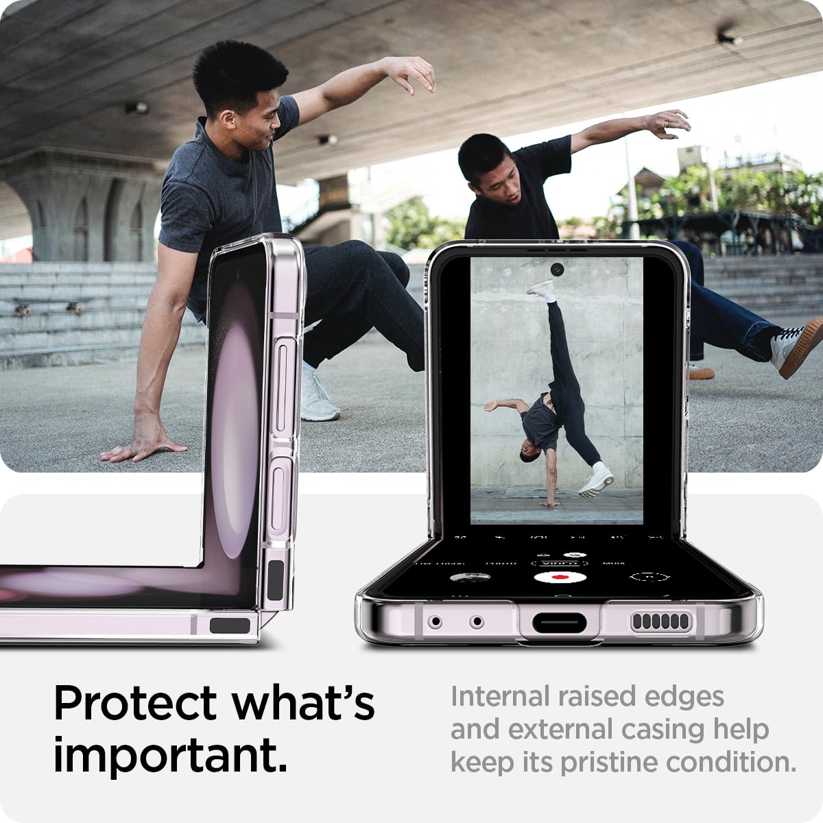 Spigen Air Skin Back Cover Case Compatible with Galaxy Z Flip 5 (Poly Carbonate | Crystal Clear)