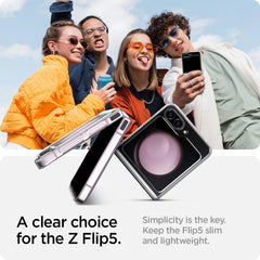 Spigen Air Skin Back Cover Case Compatible with Galaxy Z Flip 5 (Poly Carbonate | Crystal Clear)