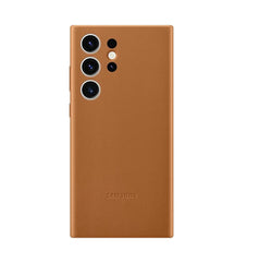 Samsung Galaxy S24 Ultra Case- Leather Full Cover Protective Case with Soft Microfiber Lining Samsung S24 Ultra Phone Case (Brown)
