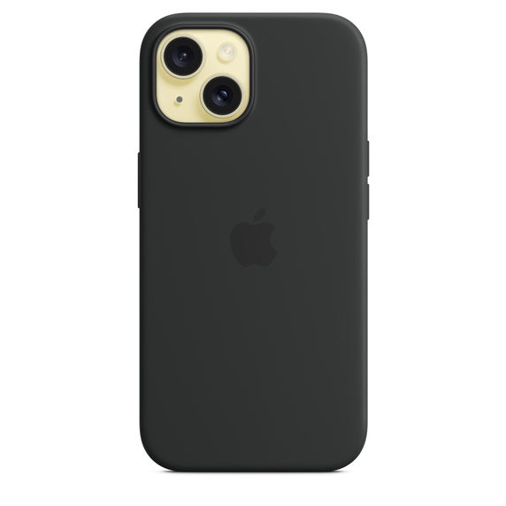 iPhone 15 Silicone Cover with Mag-Safe Apple Original Silicone Case with Mag-Safe For Apple iPhone 15 with Mag-Safe Black