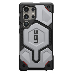 Urban Armor Gear Thermoplastic Polyurethane Monarch Pro Rugged Heavy Duty Shockproof Protective Case/Cover Designed For Galaxy S24 Ultra 5G (6.8-Inch) UAG Case 2023,Magnetic Charging Compatible - Silver