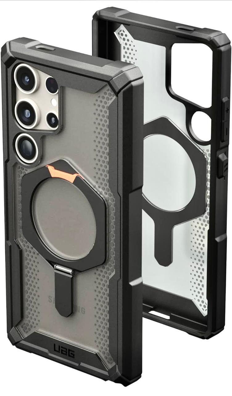 Urban Armor Gear UAG Galaxy S24 Ultra Case, Plasma XTE Rugged Featherlight Shockproof Protective Case/Cover Designed for Galaxy S24 Ultra (6.8-inch) 2024, Magnetic Charging Compatible -White/Orange