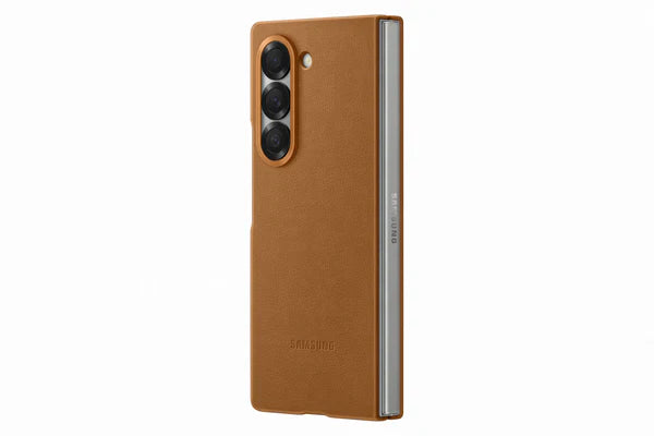 Samsung Galaxy Z Fold 5 Leather Phone Case, Snug Fit, Soft Inside, Protective Cover, Brown