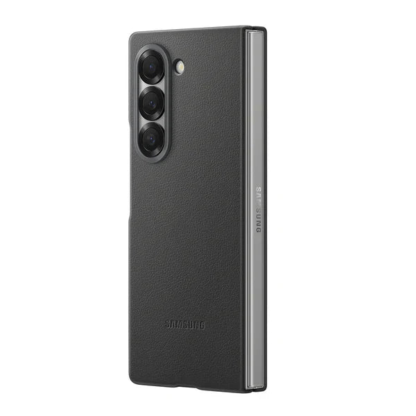 Samsung Galaxy Z Fold 6 Leather Case Protection Protective Shell Cover - Black